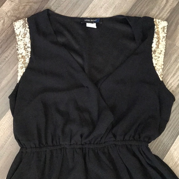 Black Dress with Gold Sleeves - Picture 2 of 3